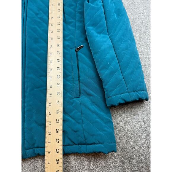 White Stag Women's Small Quilted Puffer Jacket With Faux Fur Trim Hood - Picture 10 of 13